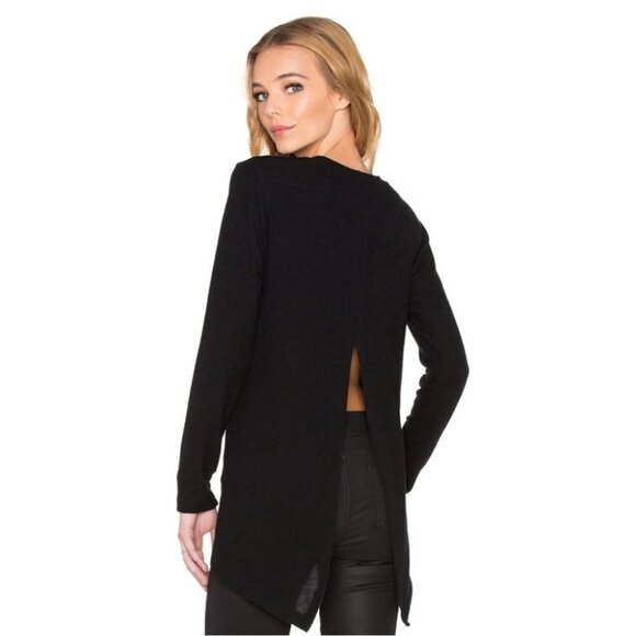LNA Sweaters - LNA Womens Sweater Open Split Back Slit Black Whimsigoth Dark Romance Academia